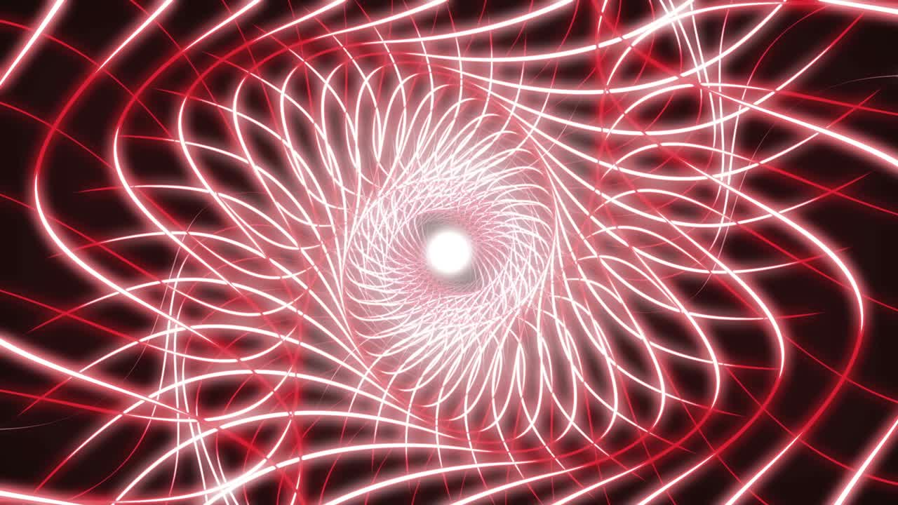 Abstract Red Fractal Rays Spiral Animation Looped Background