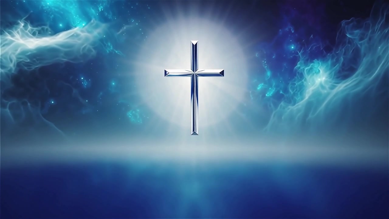 Christian Cross Heavenly Light Worship Background