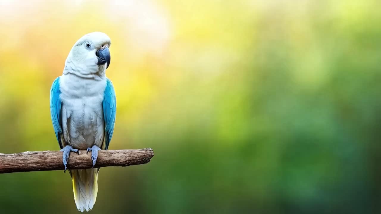 Blue and White Parrot Perched on a Branch