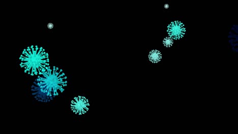 4k loopable abstract coronavirus, bacteria model animation