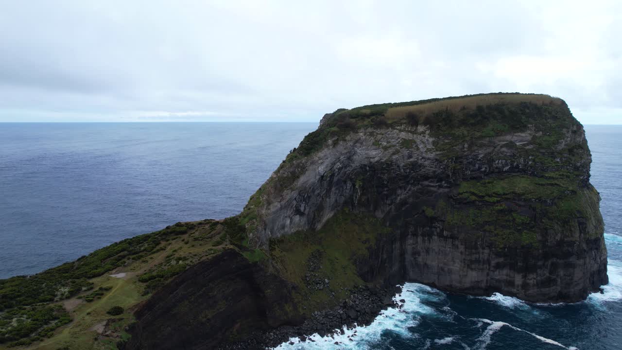 Morro do Castelo Branco connected with Faial island by isthmus, Azores