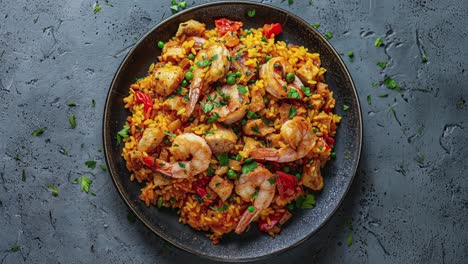 paella with chicken and shrimp