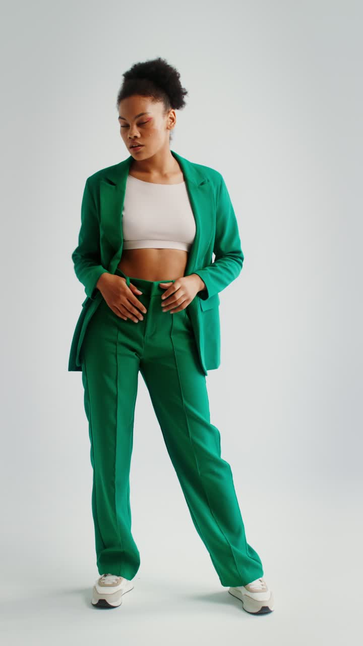 Woman in Green Suit
