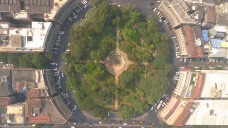 vista aérea de los jardines del círculo horniman y la biblioteca de la sociedad asiática de mumbai.