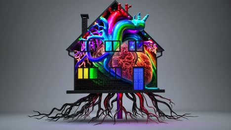 abstract house with a heart