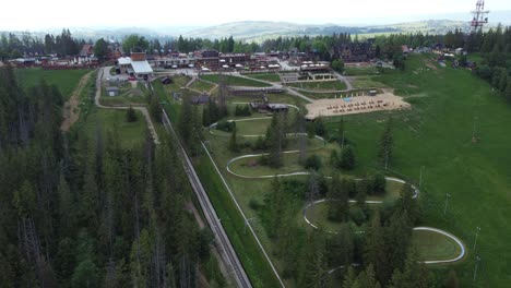 Flyover-of-Gubałówka-Mountain-Range-near-the-Polish-Tatry-Mountains-5