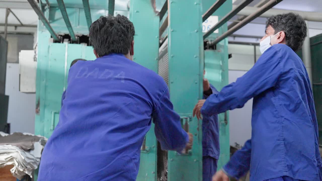 Leather Processing in a Tannery Factory