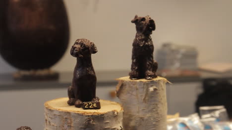 chocolate dog sculptures