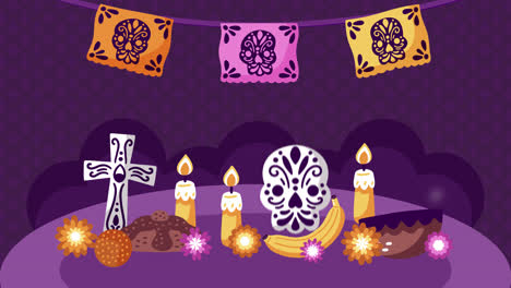 day of the dead altar illustration