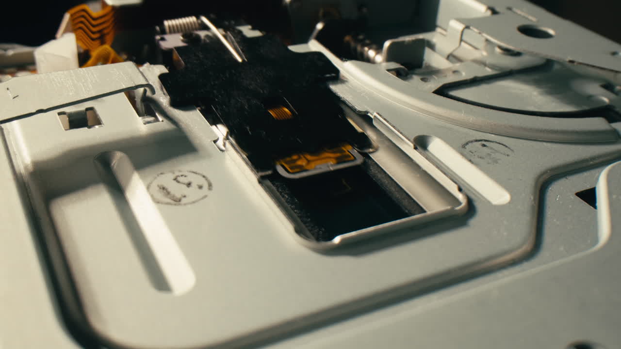 Floppy disc FDD close up, Using diskette for old PC computer macro. Archive programme or Music recorder, playing retro computer games. Vintage device for office, obsolete technology. . High quality 4k footage