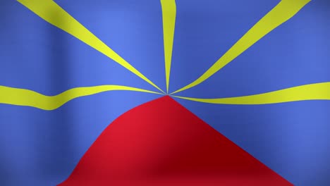 animation of national flag of reunion waving