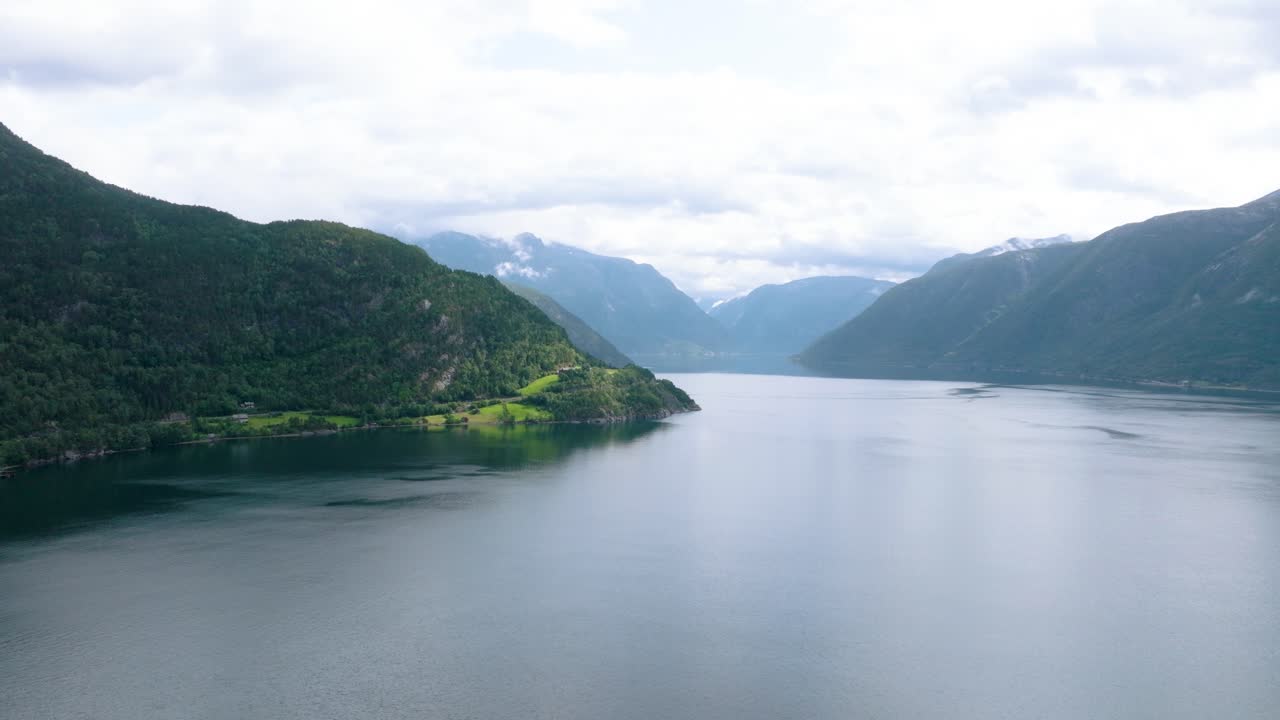 Stunning Aerial View of a Fjord in Norway
