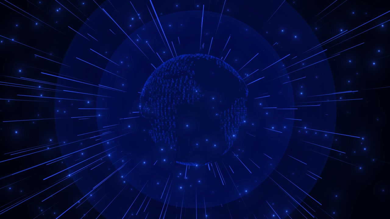 Digital Earth Globe Rotating with Glowing Data Lines