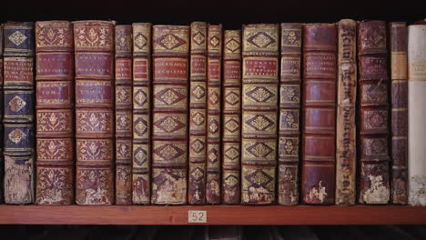 antique books on a shelf