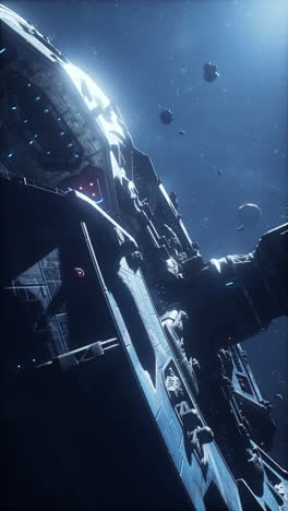 una gran nave espacial en el espacio