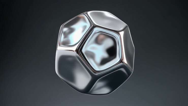 Rotating Metallic Geometric Sphere with Reflective Surface