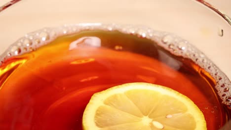 lemon tea in a glass cup