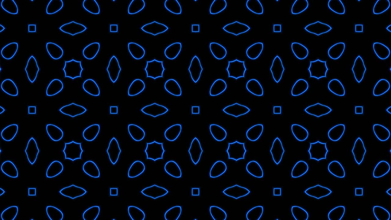 Abstract blue geometric seamless pattern background. Abstract Stripes Kaleidoscope Loop. Fast Psychedelic Colorful Kaleidoscope VJ background. Disco Abstract Motion Background. Kaleidoscope effect