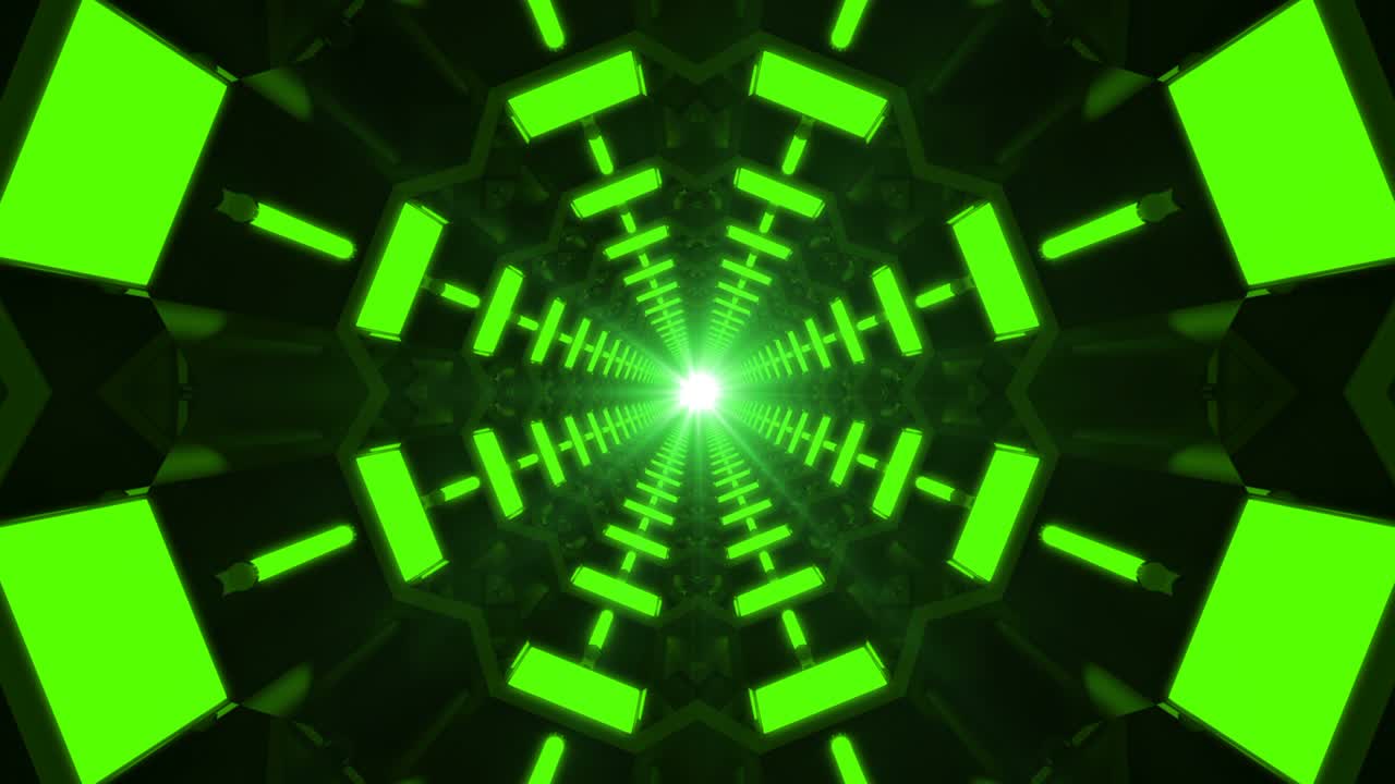 Tunnel infinito verde per feste