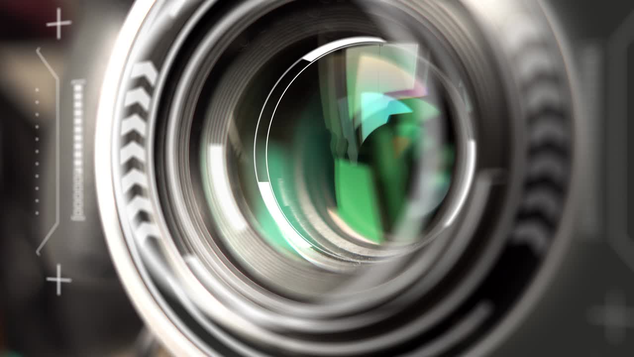 렌즈 어리 바 (lens aperture bar): 어리를 조정하여 카메라의 어를 hud 애니메이션으로 클로즈업으로 열고 닫습니다.