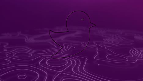 pájaro de neón parpadeante sobre líneas blancas en movimiento
