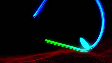 animación de un patrón abstracto multicolor sobre un patrón de onda dinámica contra un fondo negro