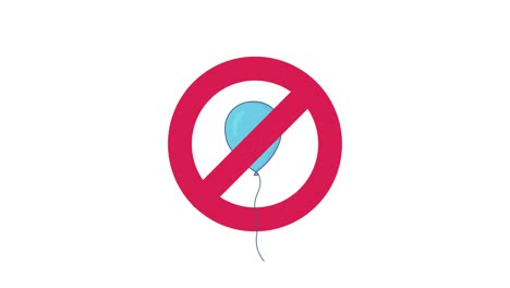 no balloons prohibition sign cartoon animation