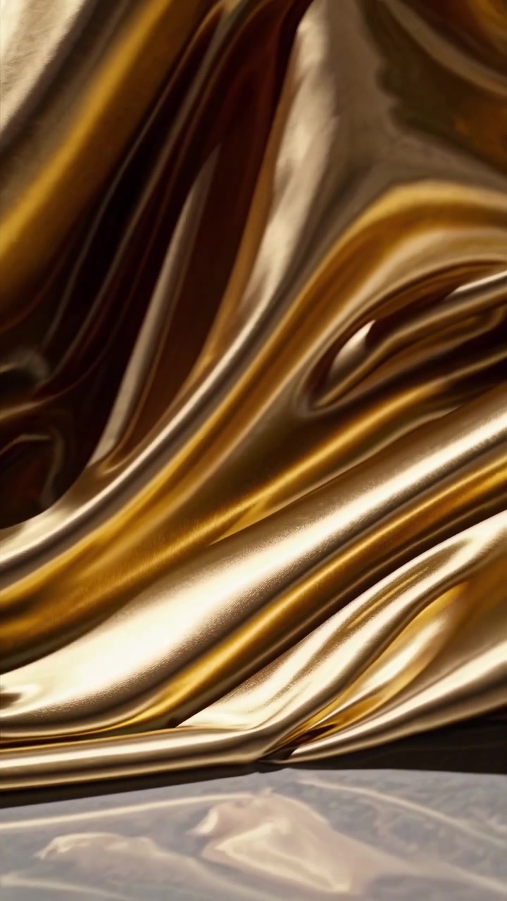 Elegante texture dorata liquida o di tessuto che si muove lentamente