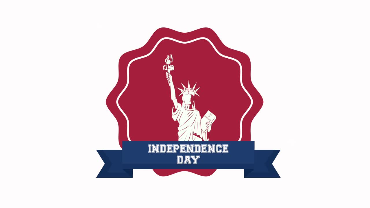 celebración del día de la independencia de los estados unidos con el marco de la estatua de la libertad