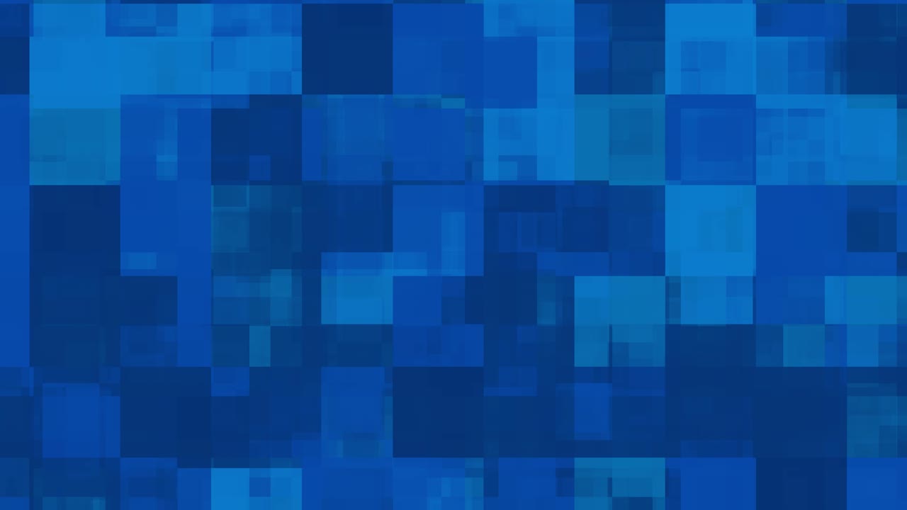 Blue digital glitch loopable abstract pixelated background, modern tech animation