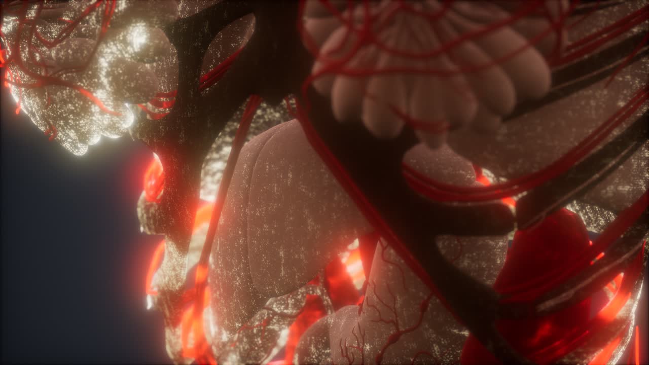 animación médicamente precisa en 3d del corazón y los vasos sanguíneos