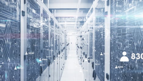 animation of social media reactions floating over servers