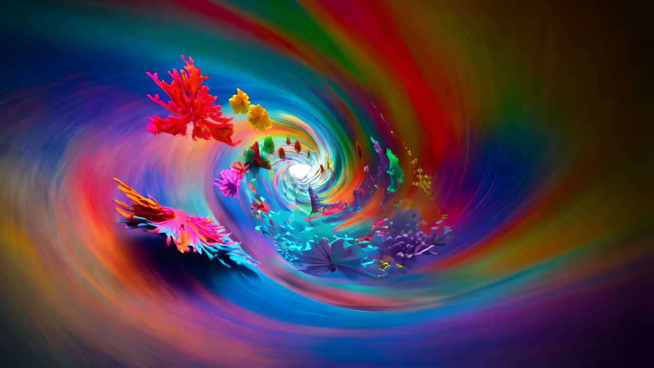 추상적인 다채로운 나선형 터널