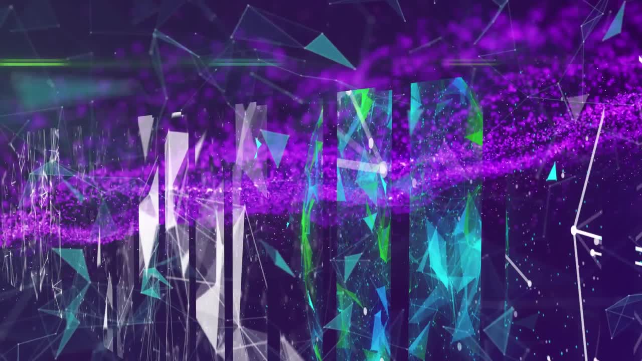 animación de la red de conexiones sobre fondo azul