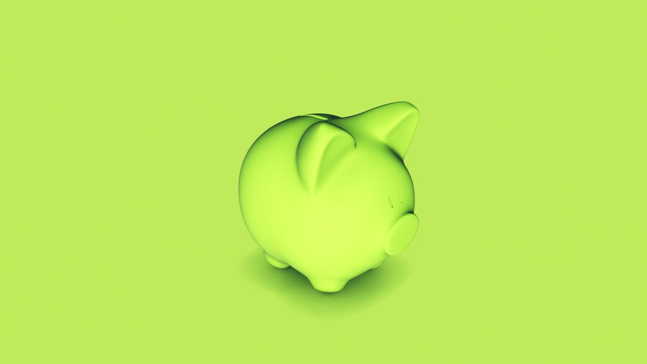 el cerdo verde de la caja de ahorros 4k