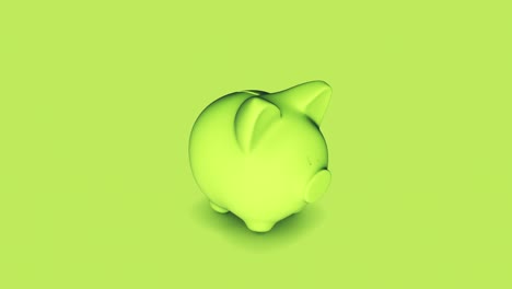 el cerdo verde de la caja de ahorros 4k