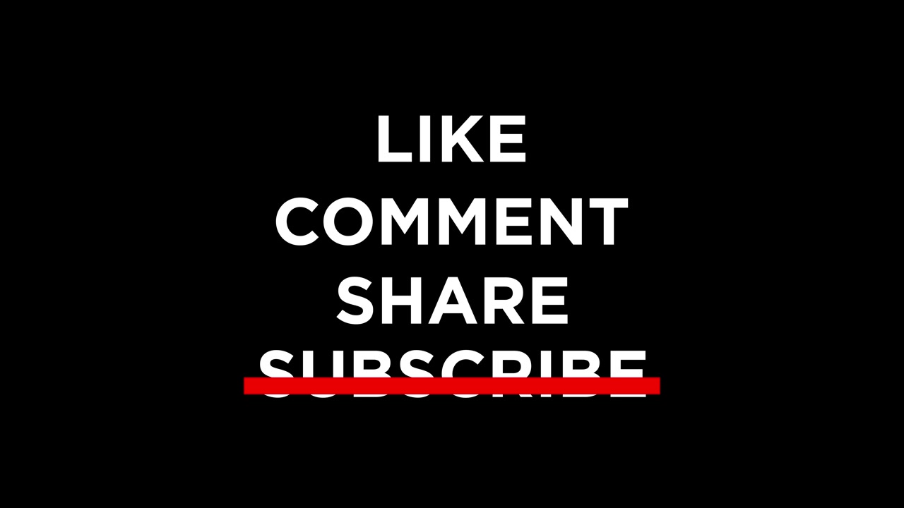 Animert Call to Action-tekst med lik, kommenter, del, abonner