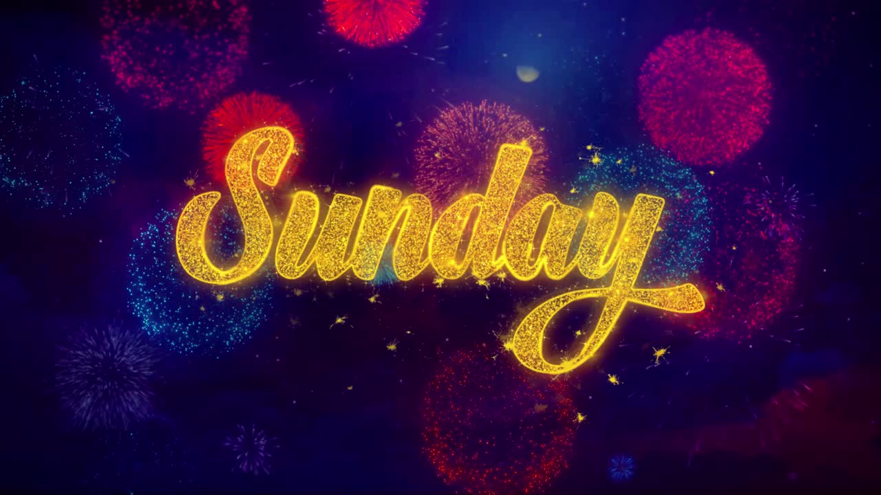 Sunday Fireworks Text Graphic