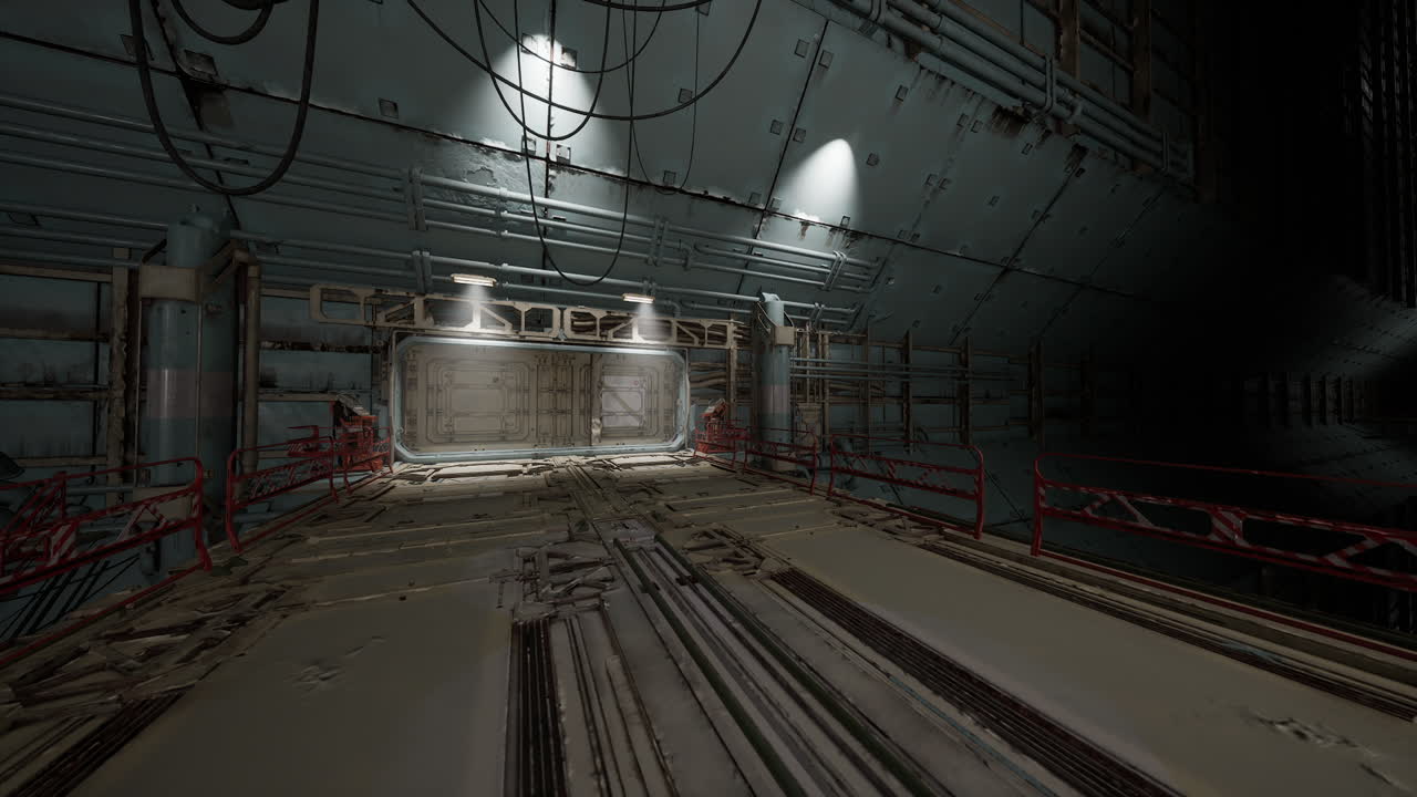 어고 모래 같은 우주선 복도