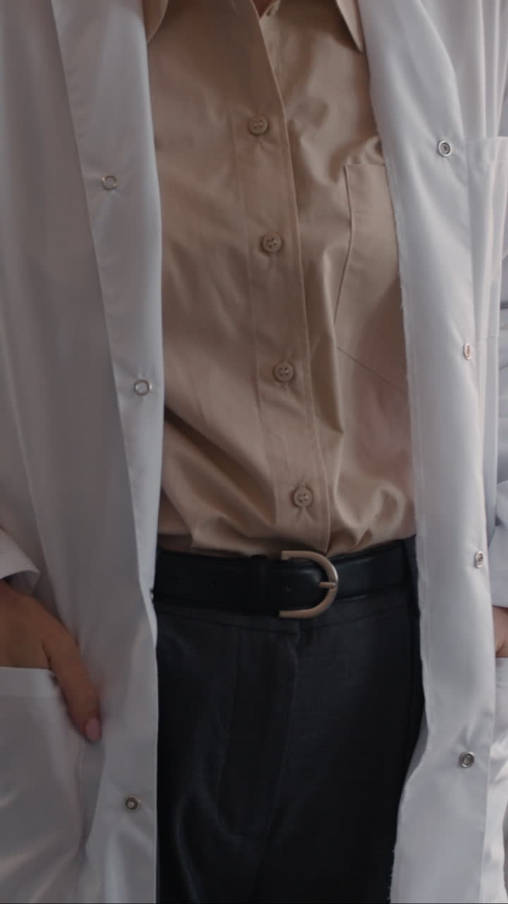 Portrait of a Confident Female Doctor in a White Coat