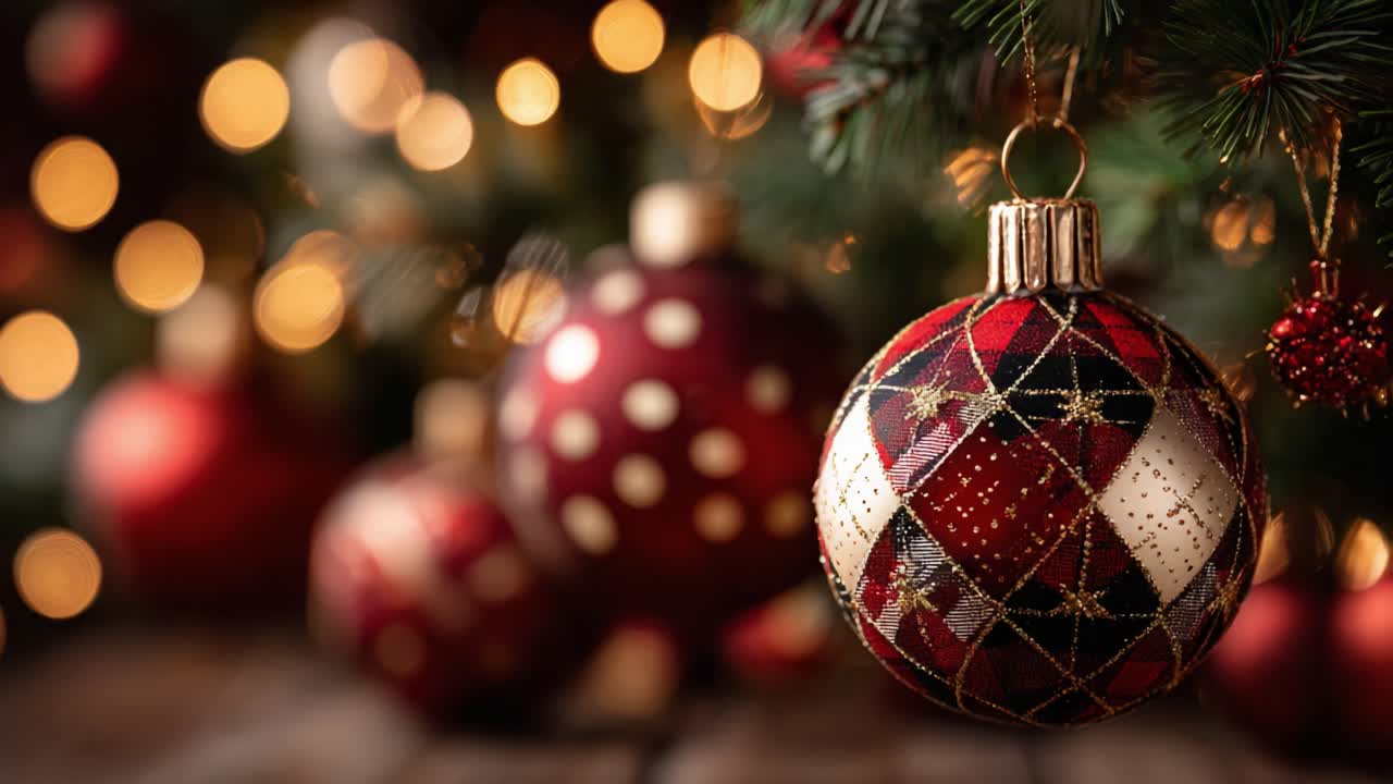 Captivating Close-Up of a Beautifully Designed Christmas Ornament Hanging Amongst Festive Decorations, Radiating Joy and Holiday Spirit During the Christmas Season