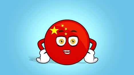 cartoon icon flag china speaker speak with face animation