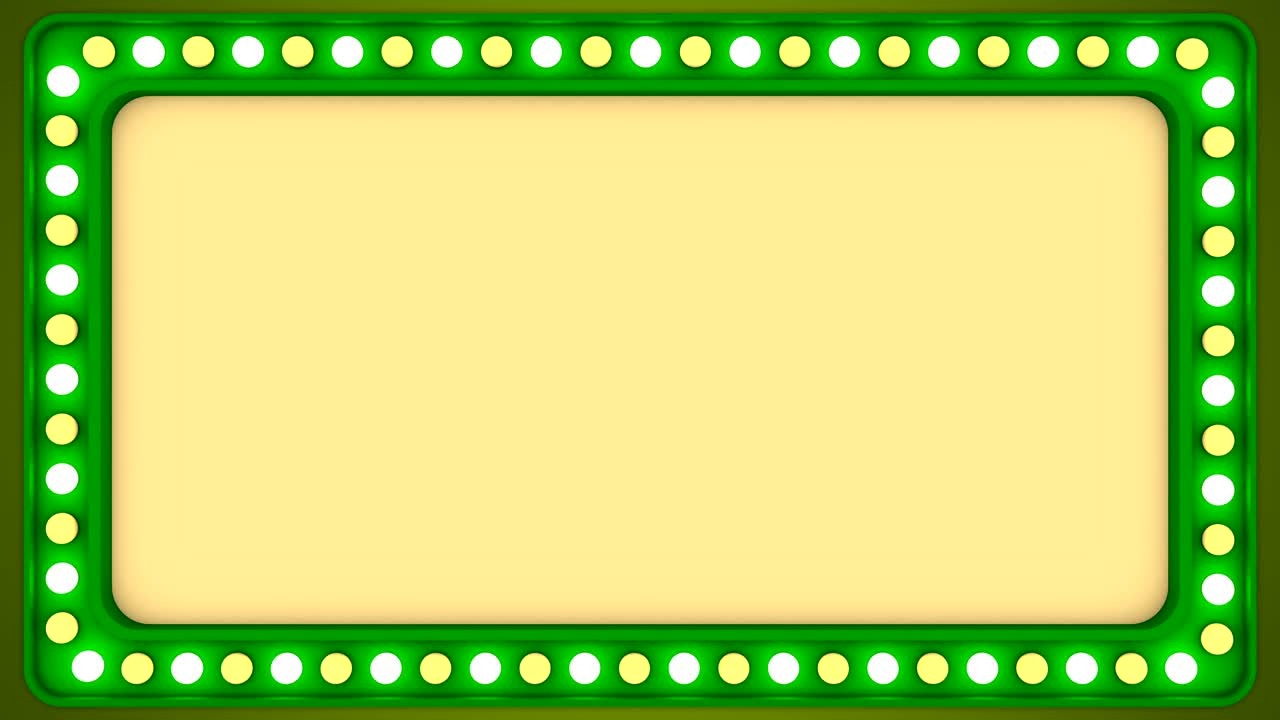 박이는 전구 녹색 프레임 경계 화면 카지노 배경 루프