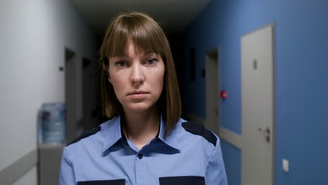 woman in uniform posing