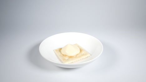 square crackers with mayonnaise