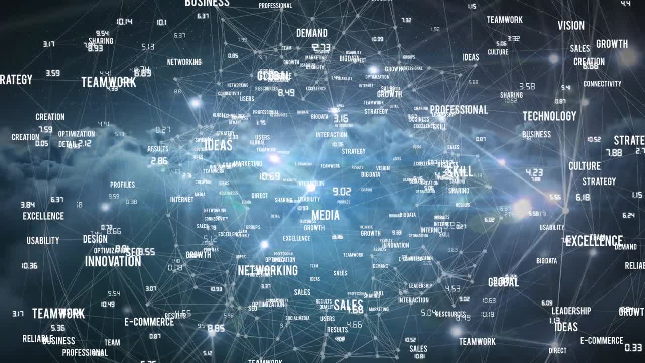 animación digital de líneas de conexión con concepto de negocio 4k