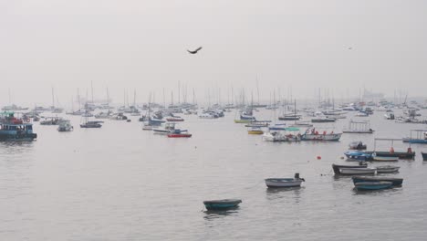 boats and yachts moored by the gateway of india and taj palace hotel in mumbai