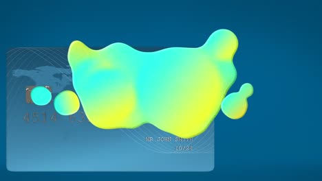 animation of colorful stain over bank card