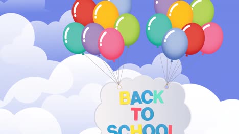 Animation-of-back-to-school-text-over-blue-sky-and-clouds