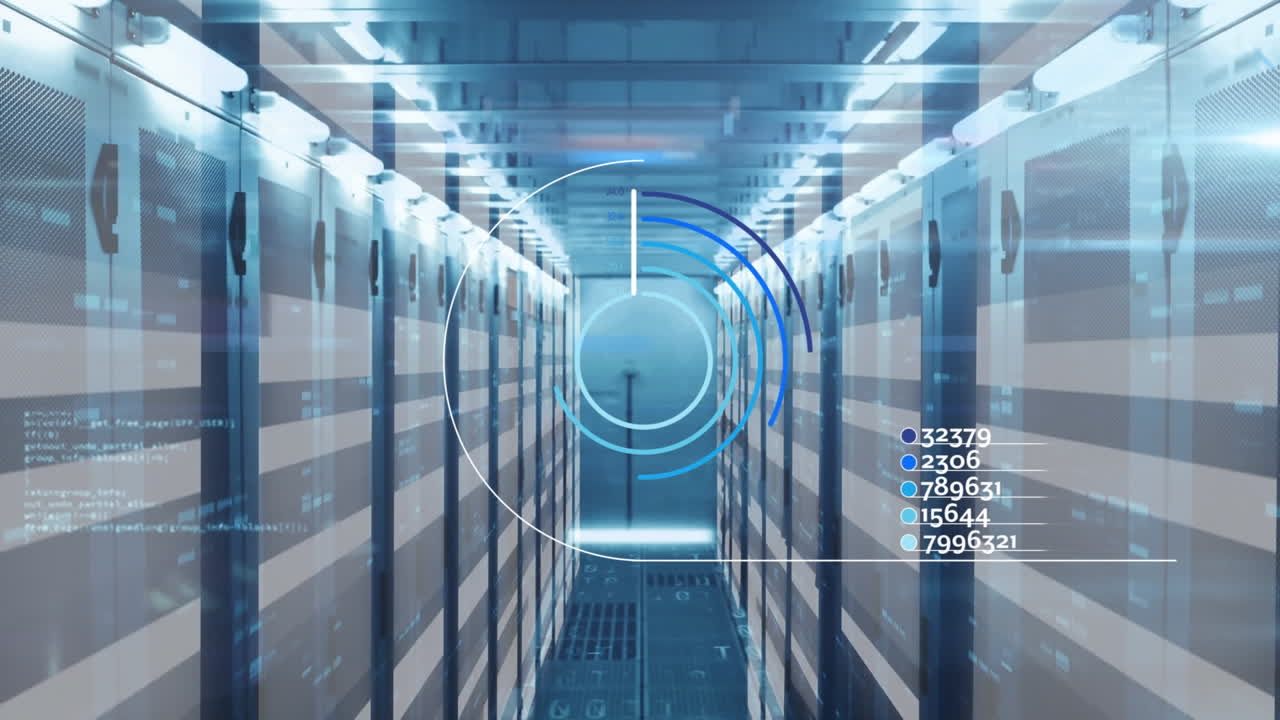 Animation of network of connections over server room